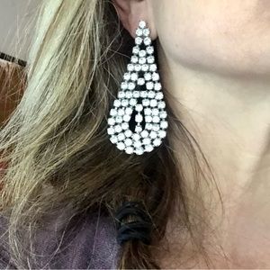 Vintage 90’s Crystal/ Rhinestone Large Drop Earrings